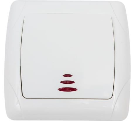 Выключатель одноклавишный ARTSUN с индикатором встраиваемый OPTIMAL SW 10-1B-W