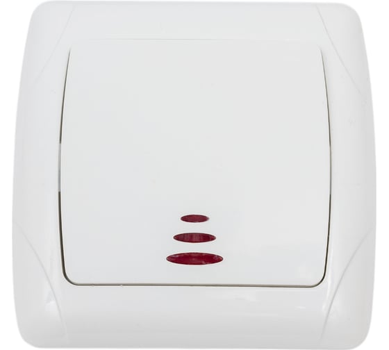Выключатель одноклавишный ARTSUN с индикатором встраиваемый OPTIMAL SW 10-1B-W 1