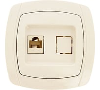 1-местная Розетка EKF Париж, RJ-45, 1A, 120В, Simple, бежевая SQESK01-035-20