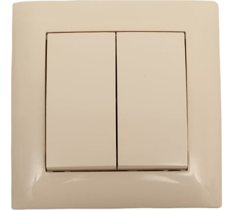 Выключатель двухклавишный ARTSUN слоновая кость встраиваемый STANDART 01-0102-02