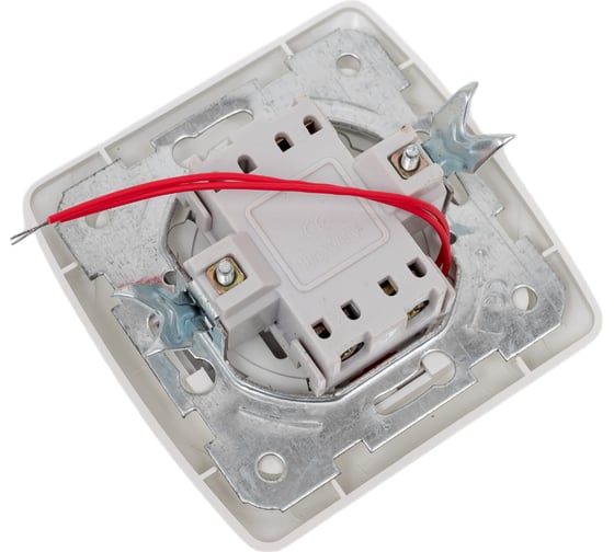 Выключатель двухклавишный ARTSUN с индикатором встраиваемый OPTIMAL SW 10-2B-W