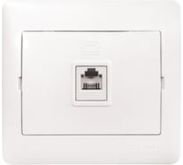 Розетка Phone EKF 1-мест. бел. София Simple SQ ELT01-034-10