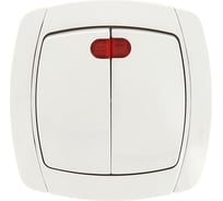 Выключатель 2-клавишный с индикатором 10А белый Simple SQ Париж EKF ESV10-123-10