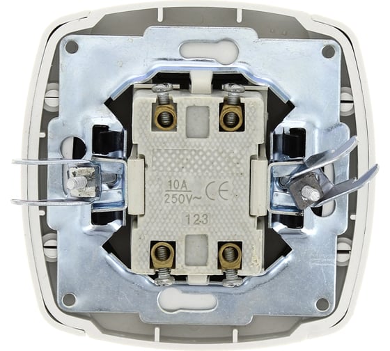 Выключатель EKF Париж, 2-клавишный, с индикатором, 10А, белый, Simple, SQ ESV10-123-10
