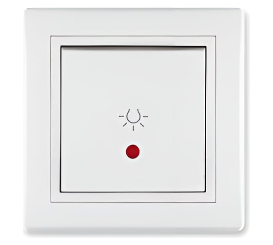 Выключатель кнопочный для освещения Aling-conel PRESTIGE с индикацией 10A 250V белый (арт. ) 609I.00 1