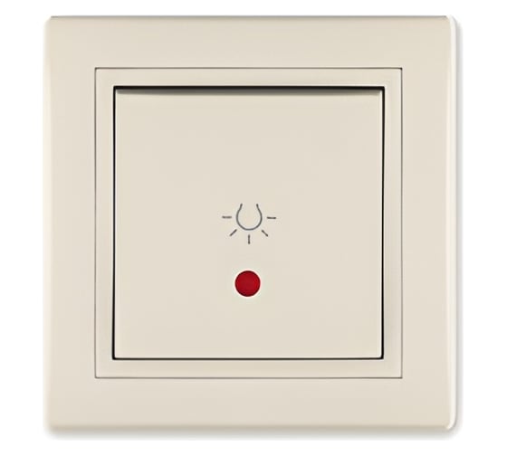Выключатель кнопочный для освещения Aling-conel PRESTIGE с индикацией 10A 250V кремовый (арт. ) 609I.99 1