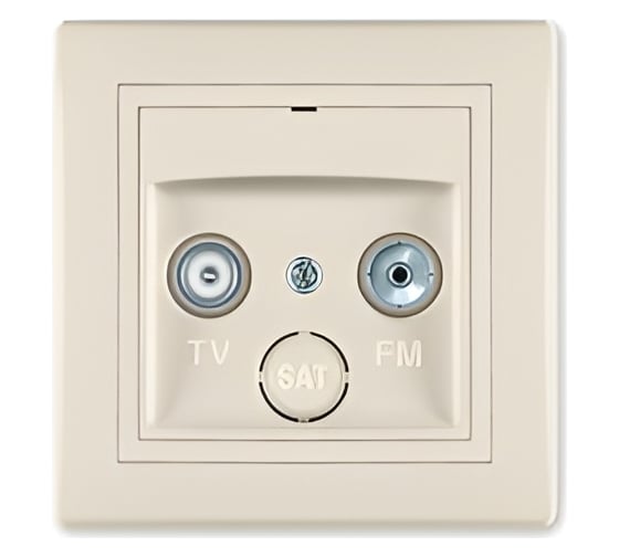 Розетка Aling-conel PRESTIGE TV/FM проходная кремовая (арт. ) 612P.99 1