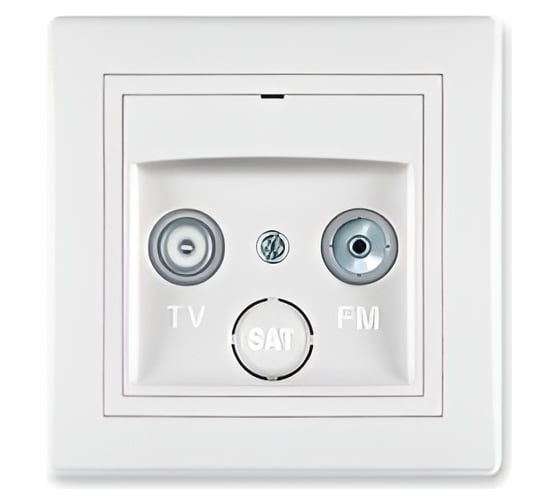 Розетка Aling-conel PRESTIGE TV/FM оконечная белая (арт. ) 612Z.00
