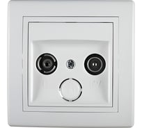 Розетка Aling-conel PRESTIGE TV/FM проходная белая (арт. ) 612P.00