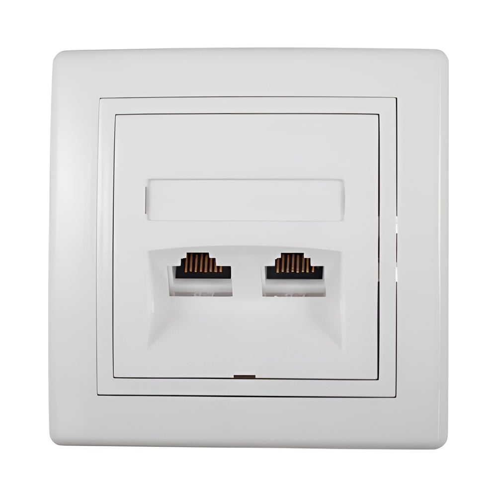 Розетка компьютерная двойная Aling-conel PRESTIGE с Keystone модулями ...