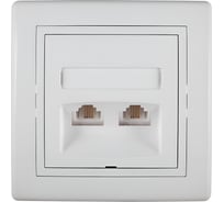 Розетка телефонная двойнаяAling-conel PRESTIGE 2xRJ11 4 контакта кат.3 белая (арт. ) 613.00
