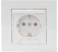 Розетка Arvia electric с заземлением с защитой от детей с крышкой/белый цвет 20011000218