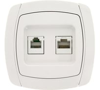 Розетка EKF Париж, RJ-45+Phone, 1A, 120В, белая, Simple SQ ESK01-135-10