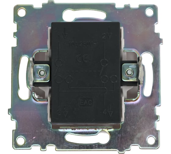 Переключатель 1-клавишный STEKKER (механизм), gls10-7110-01, 250v, 10а, серия катрин, белый, 49176