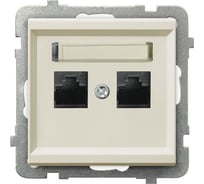 Компьютерная розетка Ospel Sonata 2-я, категория 5e, RJ-45, без рамки, бежевый GPK-2R/K/m/27