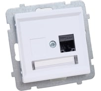 Компьютерная розетка Ospel Sonata 1-я, категория 5e, RJ-45, без рамки, белый GPK-1R/K/m/00