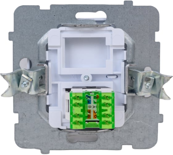 Компьютерная розетка Ospel Sonata 1-я, категория 5e, RJ-45, без рамки, белый GPK-1R/K/m/00