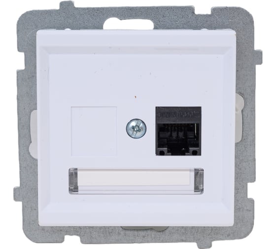 Компьютерная розетка Ospel Sonata 1-я, категория 5e, RJ-45, без рамки, белый GPK-1R/K/m/00