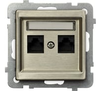 Компьютерная розетка Ospel Sonata 1-я, категория 5e, RJ-45, без рамки, медь GPK-2RM/K/m/44
