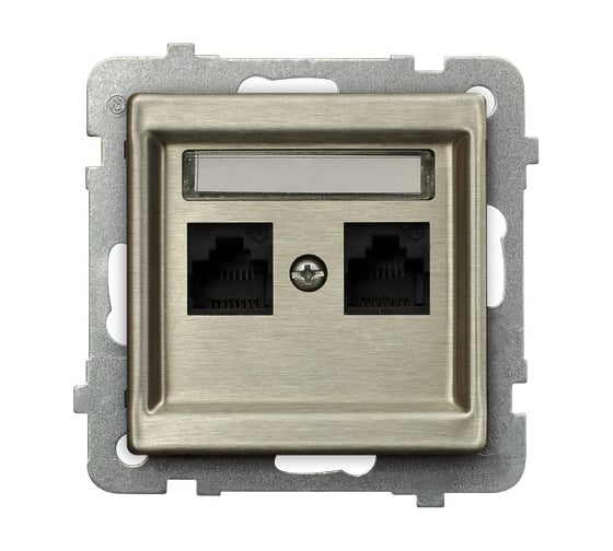 Компьютерная розетка Ospel Sonata 1-я, категория 5e, RJ-45, без рамки, медь GPK-2RM/K/m/44