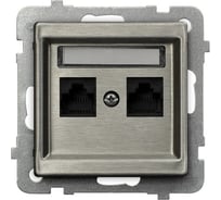 Компьютерная розетка Ospel Sonata 1-я, категория 5e, RJ-45, без рамки, сталь GPK-2RM/K/m/37