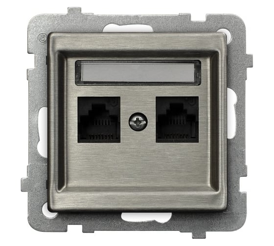 Компьютерная розетка Ospel Sonata 1-я, категория 5e, RJ-45, без рамки, сталь GPK-2RM/K/m/37 1