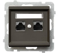 Компьютерная розетка Ospel Sonata 2-я, категория 5e, RJ-45, без рамки, шоколадный металлик GPK-2R/K/m/40