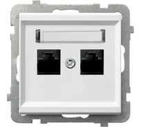 Компьютерная розетка Ospel Sonata 2-я, категория 5e, RJ-45, без рамки, белый GPK-2R/K/m/00