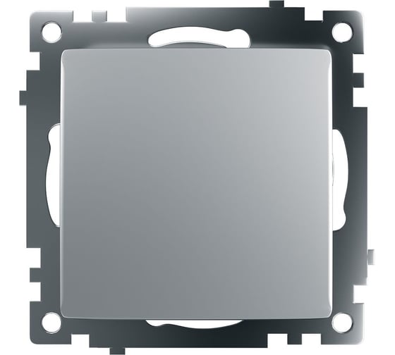 Переключатель 1-клавишный (механизм) STEKKER gls10-7110-03, 250v, 10а, серия катрин, серебро, 49178