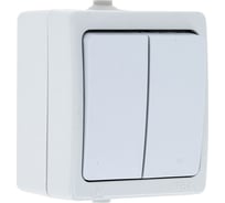 Выключатель 2-клавишный 10А IP54 белый EKF Венеция SQ EVV10-023-10-54