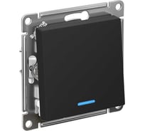 1-клавишный выключатель Systeme Electric ATLASDESIGN с подсветкой, сх.1а, 10АХ, КАРБОН ATN001013