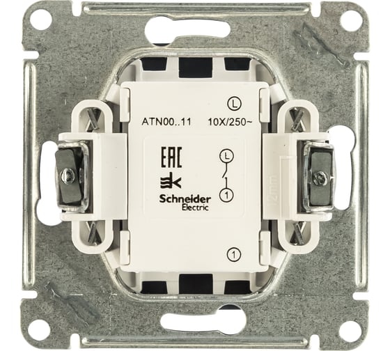 1-клавишный выключатель Systeme Electric ATLASDESIGN, сх.1, 10АХ, ГРИФЕЛЬ ATN000711