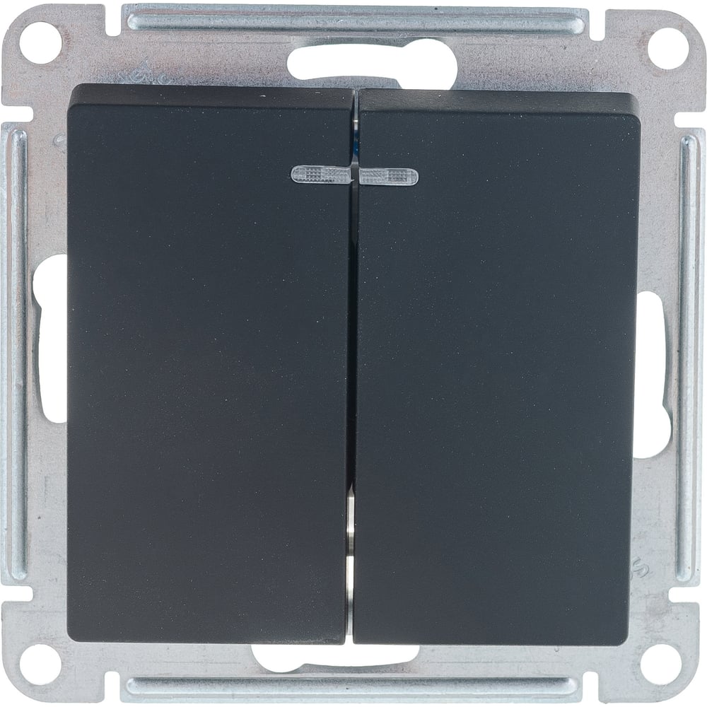 2-клавишный выключатель Systeme Electric ATLASDESIGN с подсветкой, 10АХ ...
