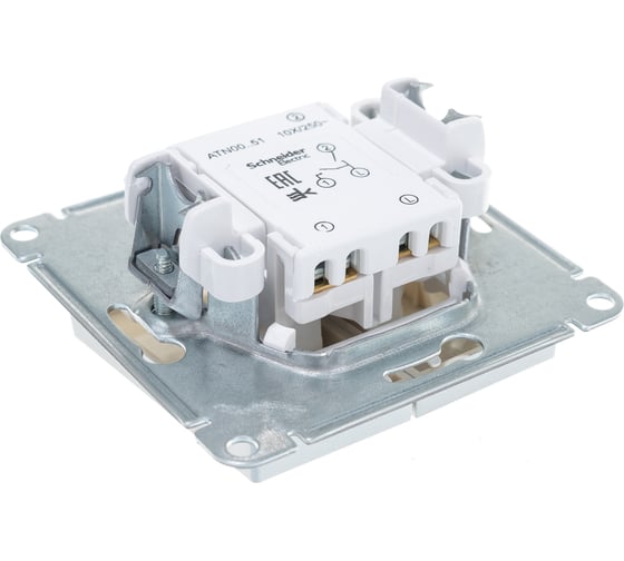 2-клавишный выключатель Systeme Electric ATLASDESIGN 10АХ, АЛЮМИНИЙ ATN000351