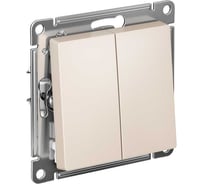 2-клавишный выключатель Systeme Electric (Schneider Electric) ATLASDESIGN сх.5, 10АХ,, БЕЖЕВЫЙ ATN000251