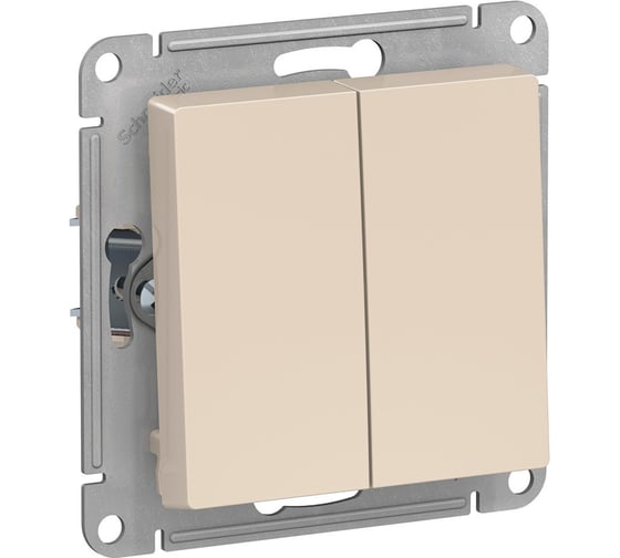 2-клавишный выключатель Systeme Electric (Schneider Electric) ATLASDESIGN сх.5, 10АХ, бежевый ATN000251