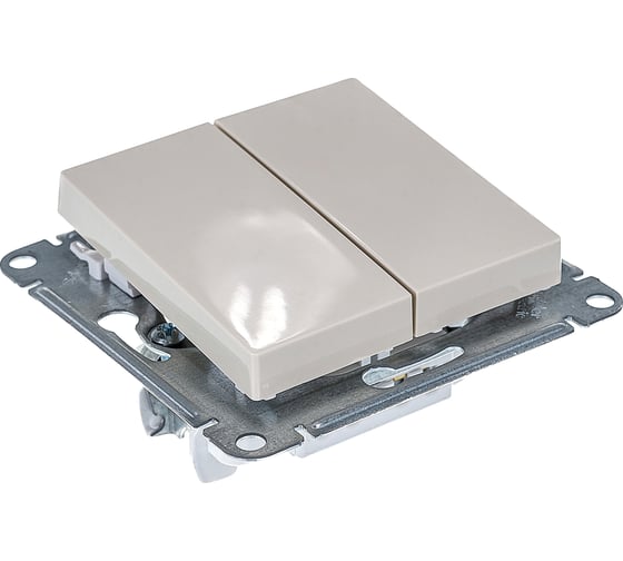 2-клавишный выключатель Systeme Electric ATLASDESIGN 10АХ, БЕЖЕВЫЙ ATN000251