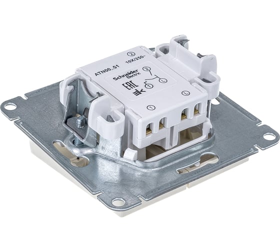2-клавишный выключатель Systeme Electric ATLASDESIGN 10АХ, БЕЖЕВЫЙ ATN000251