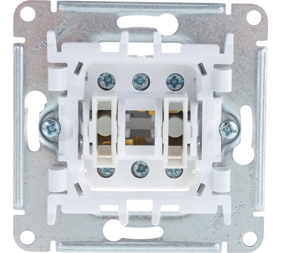 2-клавишный переключатель Systeme Electric ATLASDESIGN 10АХ, АЛЮМИНИЙ ATN000365