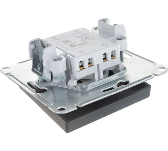 Перекрестный переключатель Systeme Electric ATLASDESIGN 10АХ, КАРБОН ATN001071