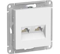 Розетка Systeme Electric (Schneider Electric) ATLASDESIGN двойная компьютерная RJ45+RJ45, кат.5E, белый ATN000185