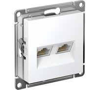 Розетка двойная компьютерная Systeme Electric (Schneider Electric) ATLASDESIGN RJ45+RJ45, кат.5E,, БЕЛЫЙ ATN000185