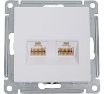 Розетка двойная компьютерная Systeme Electric (Schneider Electric) ATLASDESIGN RJ45+RJ45, кат.5E,, БЕЛЫЙ ATN000185