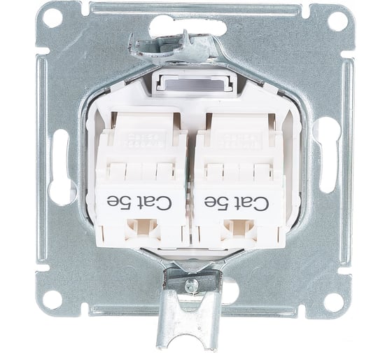 Двойная компьютерная розетка Systeme Electric ATLASDESIGN RJ45+RJ45, категория 5E, БЕЛЫЙ ATN000185