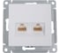 Розетка двойная компьютерная Systeme Electric (Schneider Electric) ATLASDESIGN RJ45+RJ45, кат.5E,, БЕЛЫЙ ATN000185 1