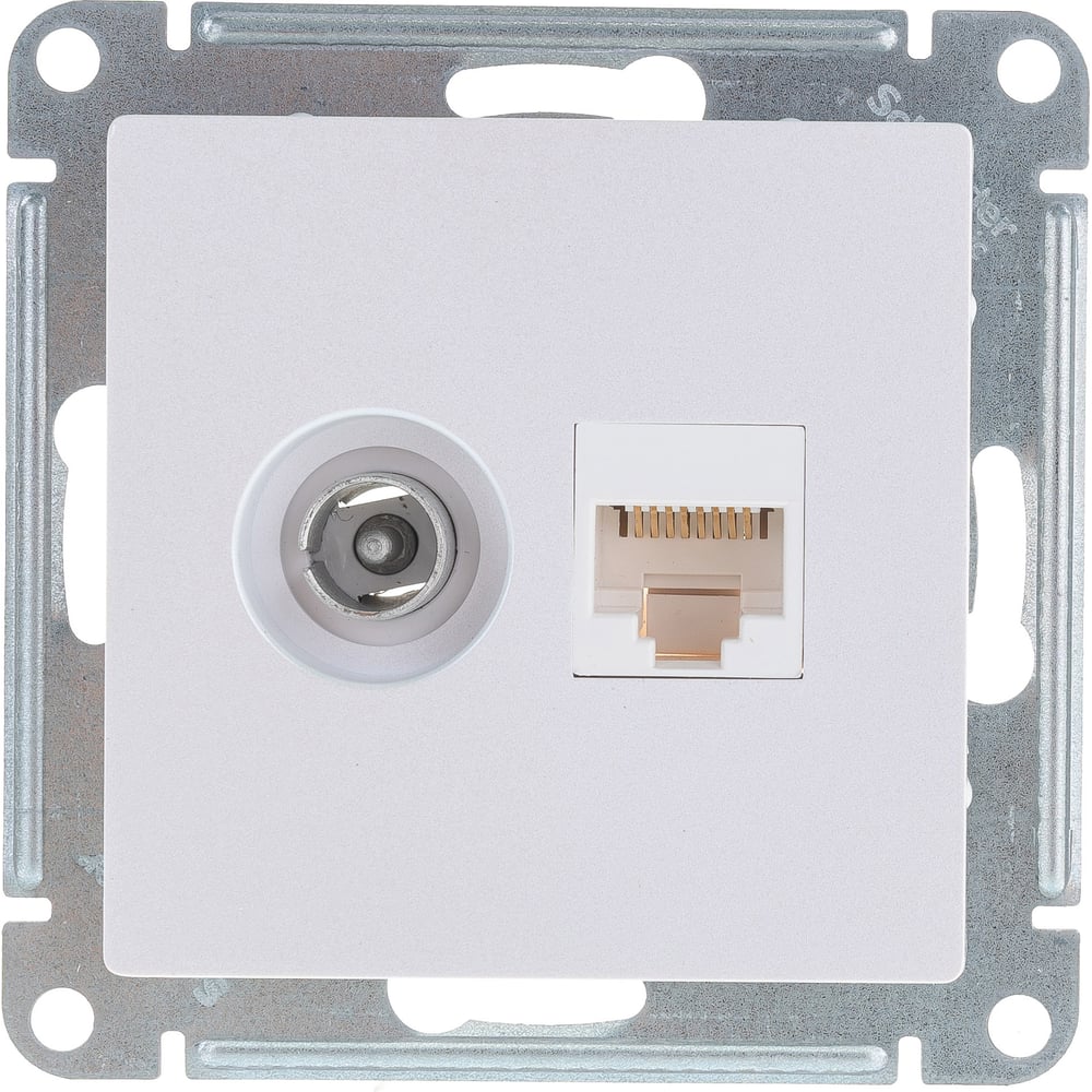 Двойная компьютерная+ТВ розетка Systeme Electric ATLASDESIGN RJ45+TV ...