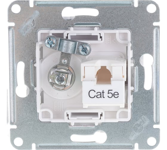 Двойная компьютерная+ТВ розетка Systeme Electric ATLASDESIGN RJ45+TV, категория 5E, ЖЕМЧУГ ATN000489