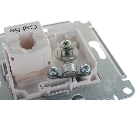 Двойная компьютерная+ТВ розетка Systeme Electric ATLASDESIGN RJ45+TV, категория 5E, ЖЕМЧУГ ATN000489