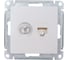 Двойная компьютерная+ТВ розетка Systeme Electric ATLASDESIGN RJ45+TV, категория 5E, ЖЕМЧУГ ATN000489 1