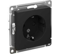 РОЗЕТКА с заземлением со шторками, 16 А, КАРБОН Systeme Electric (Schneider Electric) ATLASDESIGN ATN001045